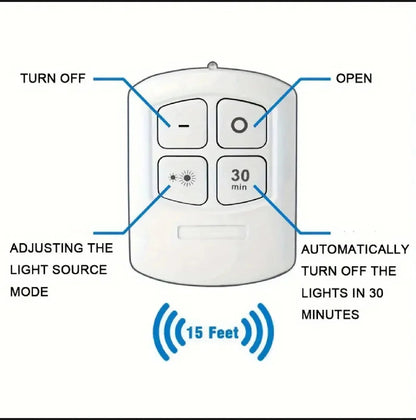 Remote Control LED Puck Lights (3 Pack) – Wireless Tap Light for Closet